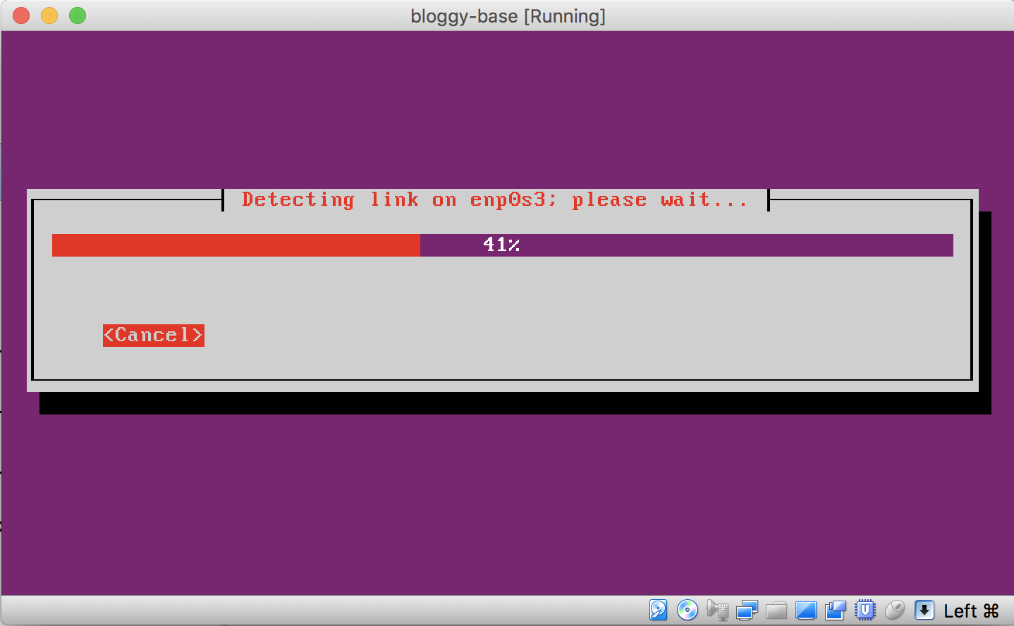 Base image progress as shown in VirtualBox